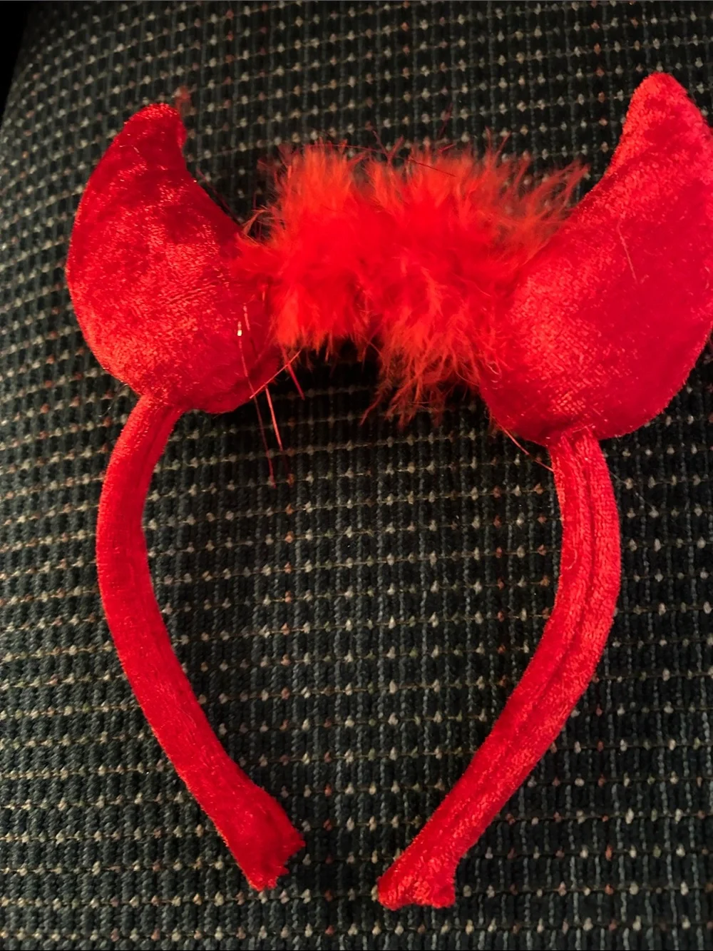 Kids Red Devil Horns Headband and neck band Costume Set